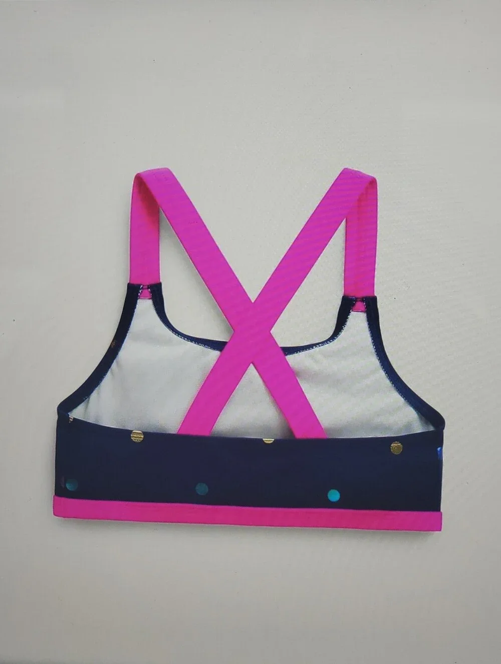 ♥️NWT♥️ Boden Girls' Navy Polka Dot Two Piece Bathing Suit with Pink Straps